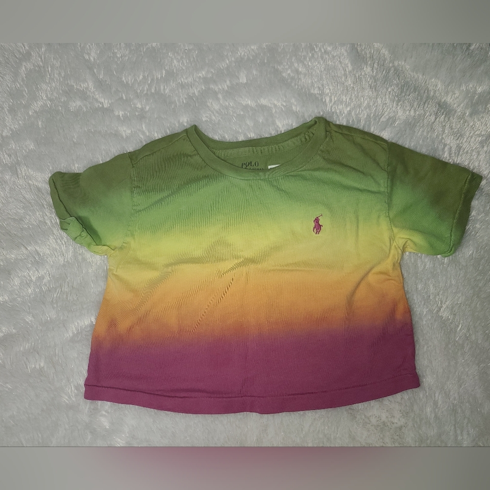 Girls cropped colorful Polo Ralph Lauren shirt